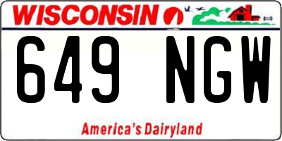 WI license plate 649NGW