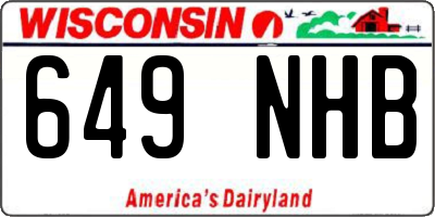 WI license plate 649NHB