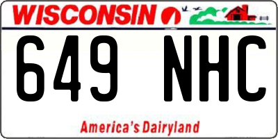 WI license plate 649NHC