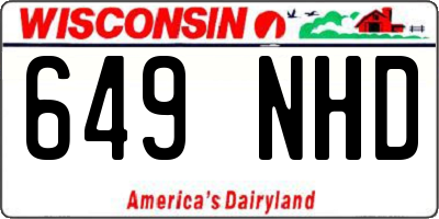 WI license plate 649NHD