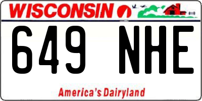 WI license plate 649NHE