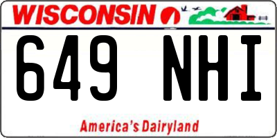 WI license plate 649NHI