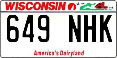 WI license plate 649NHK