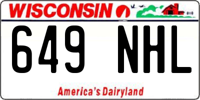 WI license plate 649NHL