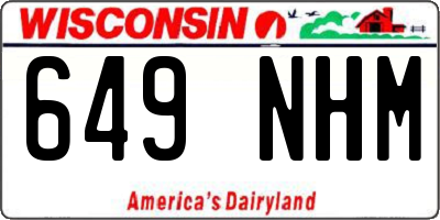 WI license plate 649NHM