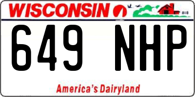 WI license plate 649NHP