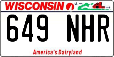 WI license plate 649NHR