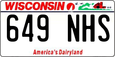 WI license plate 649NHS