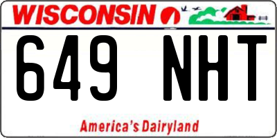WI license plate 649NHT