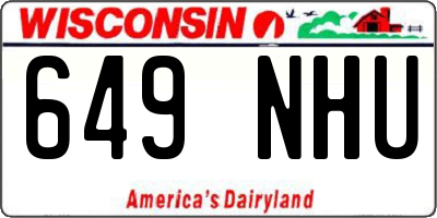 WI license plate 649NHU