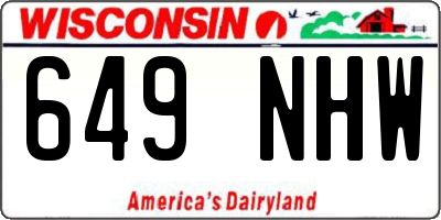 WI license plate 649NHW