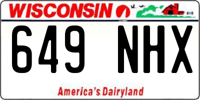 WI license plate 649NHX