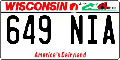 WI license plate 649NIA
