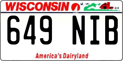 WI license plate 649NIB