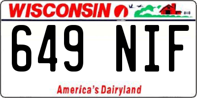 WI license plate 649NIF