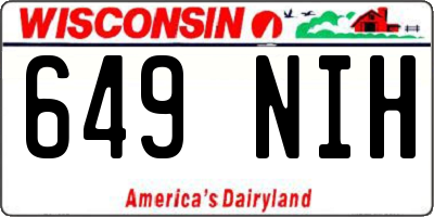 WI license plate 649NIH