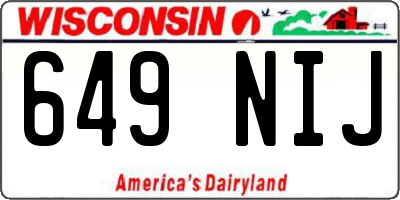 WI license plate 649NIJ