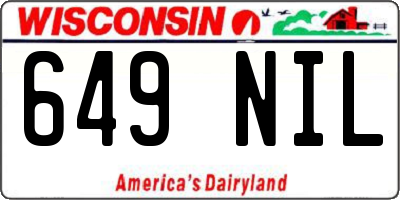 WI license plate 649NIL