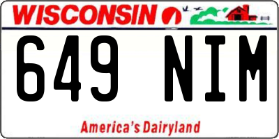 WI license plate 649NIM