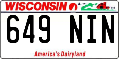WI license plate 649NIN