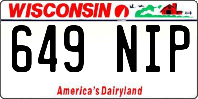 WI license plate 649NIP