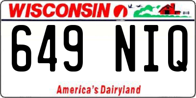 WI license plate 649NIQ