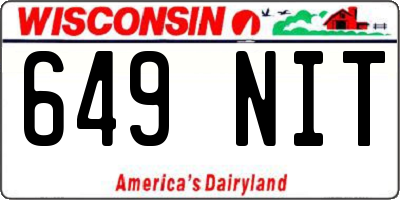WI license plate 649NIT
