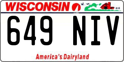 WI license plate 649NIV