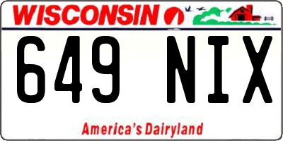 WI license plate 649NIX