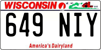 WI license plate 649NIY