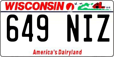 WI license plate 649NIZ