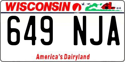 WI license plate 649NJA