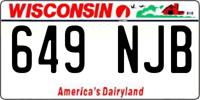 WI license plate 649NJB