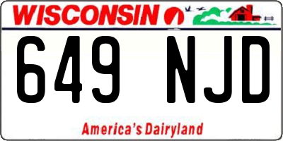 WI license plate 649NJD