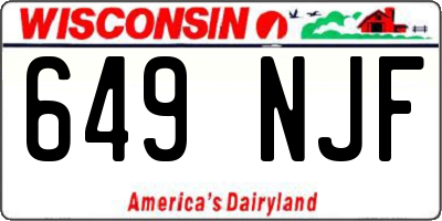 WI license plate 649NJF