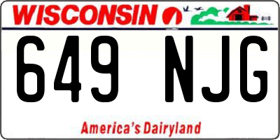WI license plate 649NJG