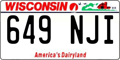 WI license plate 649NJI