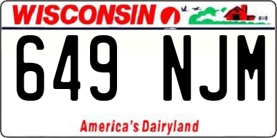 WI license plate 649NJM
