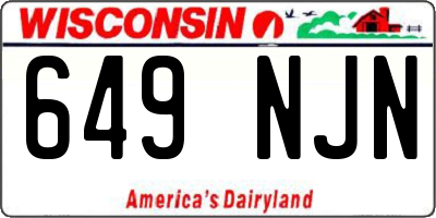 WI license plate 649NJN