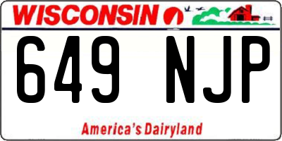 WI license plate 649NJP