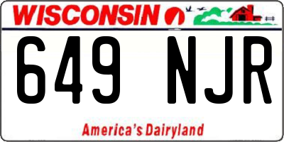 WI license plate 649NJR
