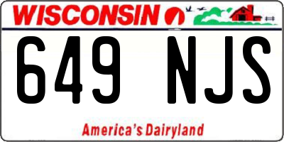WI license plate 649NJS