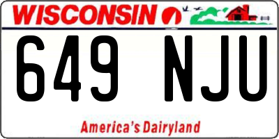 WI license plate 649NJU