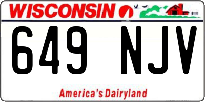 WI license plate 649NJV