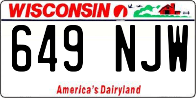 WI license plate 649NJW
