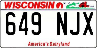 WI license plate 649NJX