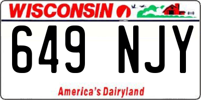 WI license plate 649NJY