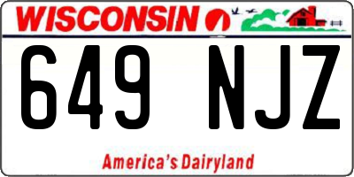 WI license plate 649NJZ