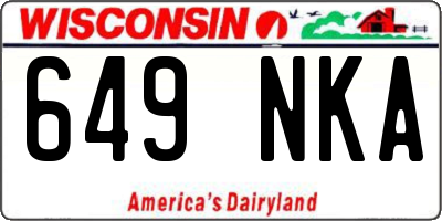 WI license plate 649NKA