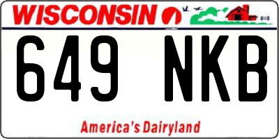 WI license plate 649NKB